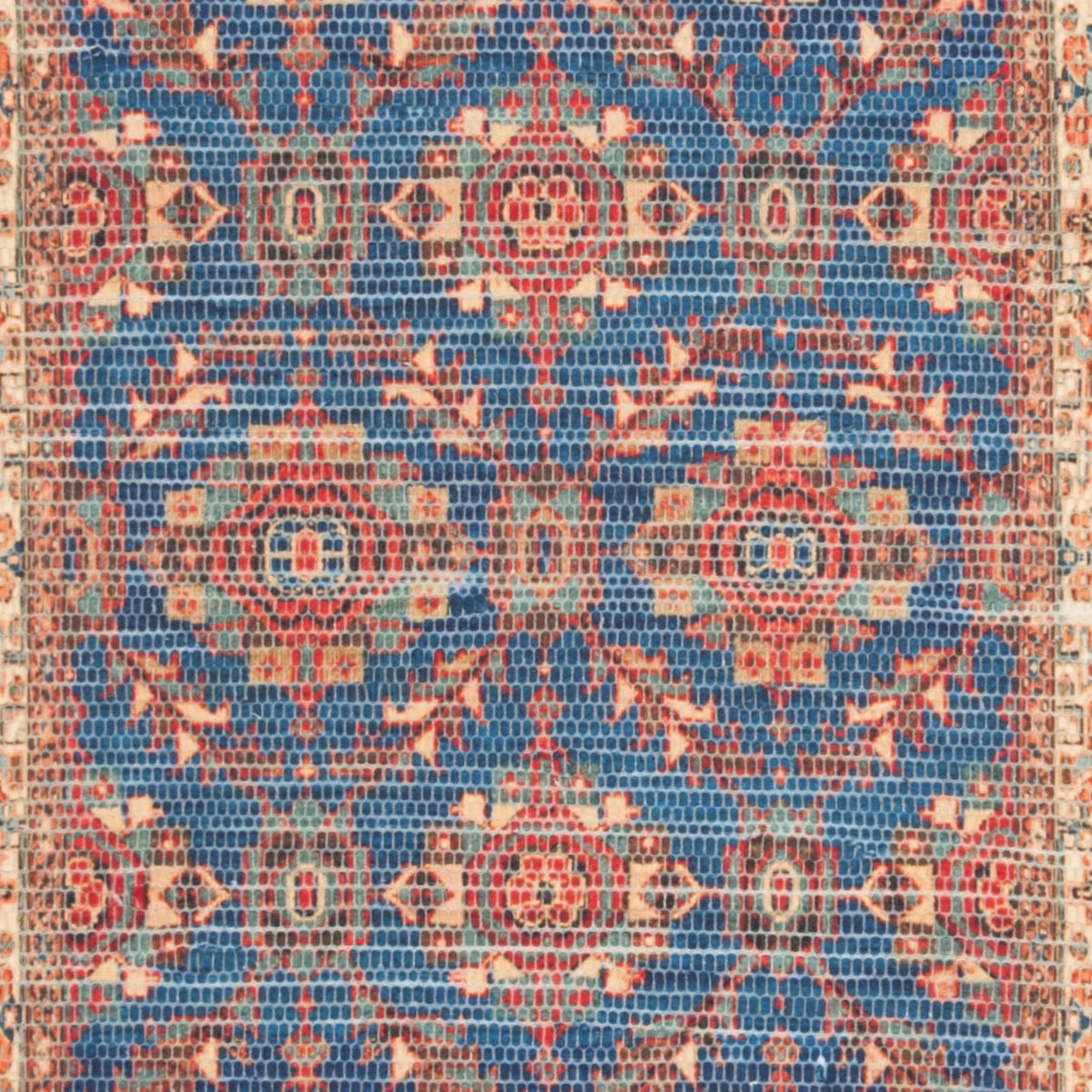 SAFAVIEH Saffron Jimney Geometric Cotton Runner Rug, Navy/Beige, 2'3" x 8'