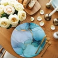 thumbnail image 2 of Teal Blue Marble Round 13 Inch Placemats Set of 6, Modern Abstract Art Marble Crack HeatResistant Non Slip Place Mats for Dining Table, Wipeable Braided Kitchen Table Mats for Housewarming, 2 of 9