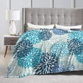 thumbnail image 2 of Blue Navy Chrisanthemum Flowers Bed Blanket Ultra Soft Throw Blanket All Season Warm Light Weight Cozy Plush Blankets for Home Bedroom Sofa Chair Travel, 40"X50", 2 of 6