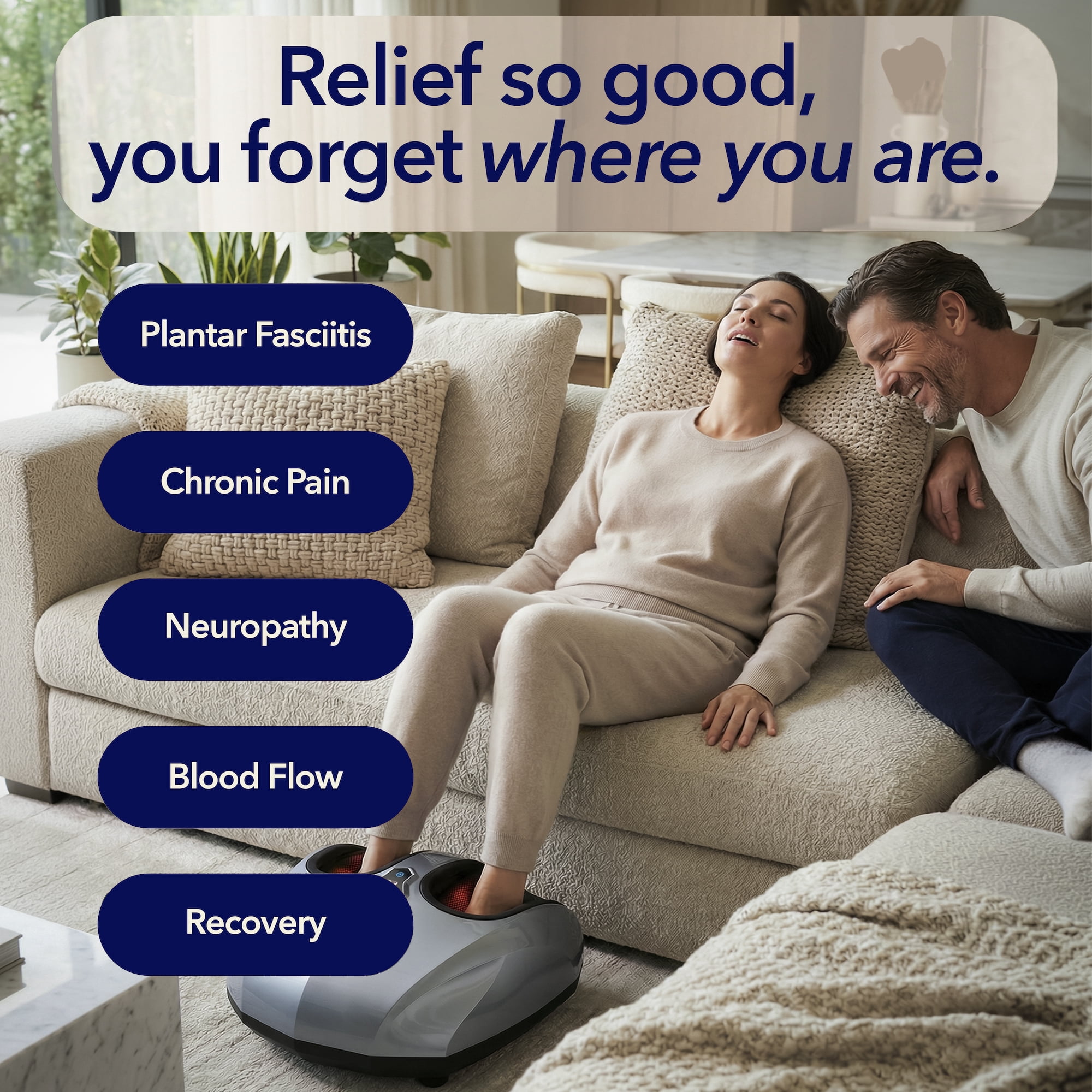 MIKO Shiatsu Foot Massager Machine - Deep Kneading, Shiatsu, Air Compression, and Heat Therapy - Touchscreen - Remote Control