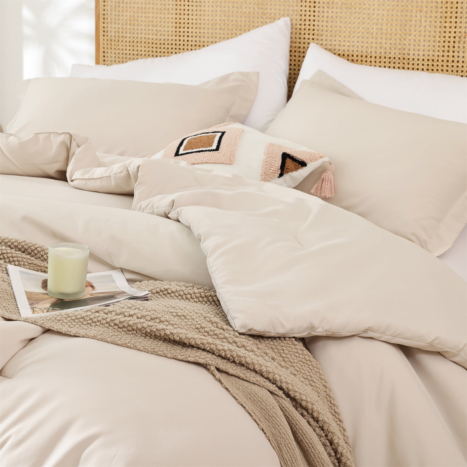SPRINDAY King Size Comforter Set For Adult, 3 Piece White Bedding Comforter Sets For All Season