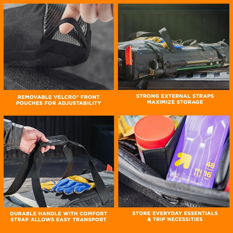 Qiilu Auto Air Vent Outlet Organizer Box, auto-opbergtas PU-leer multifunctionele autotelefoon geval box houder tas zwart