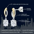 thumbnail image 2 of Gem Stone King 925 Sterling Silver and 10K Yellow Gold White Moissanite Dangle Earrings for Women (3.00 Cttw, Oval 8X6MM), 2 of 4
