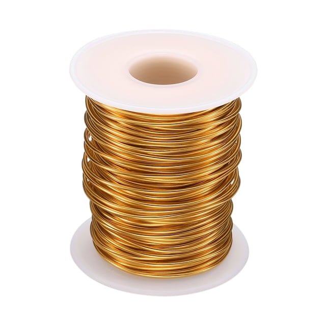 Uxcell Bonsai Wire Anodized Aluminum Training Wire Roll 1.5mm 98ft Golden
