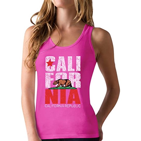Tstars Women's - California Republic Racerback Tank Top XX-Large Berry