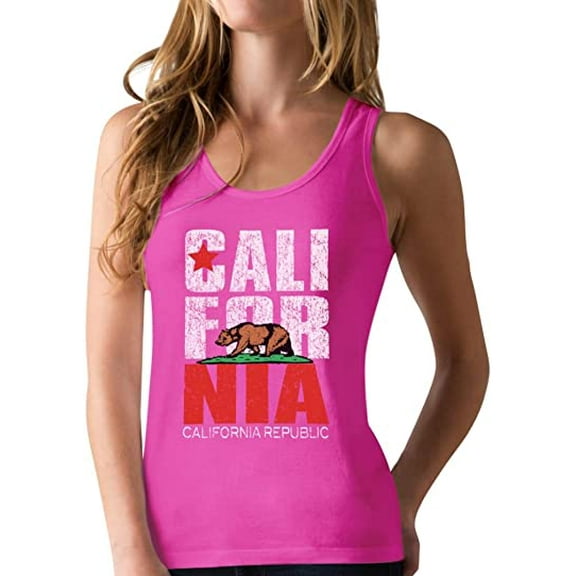 Tstars Women's - California Republic Racerback Tank Top XX-Large Berry