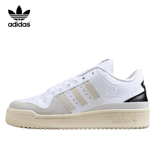 Zapatillas de skate bajas de cuero antideslizantes, absorbentes de impactos y resistentes al desgaste de Adidas Origins FORUM en color blanco