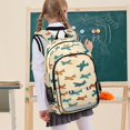 thumbnail image 7 of FORMRS Kids Backpack for School Unisex 17" Casual Bookbag Travel Daypack with Compartment Pockets, Brown Cartoon Planes Pattern, 7 of 7