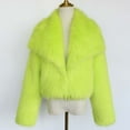 thumbnail image 5 of Women's Faux Fur Jacket Short Cropped Fluffy Coat Winter Warm Plush Outerwear Long Sleeve Fashion Party Streetwear, 5 of 6