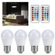 thumbnail image 5 of Bombilla RGB, Bombillas LED Que Cambian De Color RGB De 45 W, Brillo De Color Monocromático Ajustable Con Control Remoto Para Dormitorio, Escalera, Bar, Hogar, Bar, Fiesta, Fyydes Zócalo de lámpara RGB + blanco cálido 3000K E14, 5 of 8