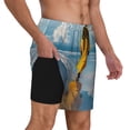 thumbnail image 2 of Gukieu Monk Walking On Water Print Men's Double Layer Sports Swim Trunks, Quick Dry Adjustable Waist Swim Shorts Swimwear-XX-Large, 2 of 6