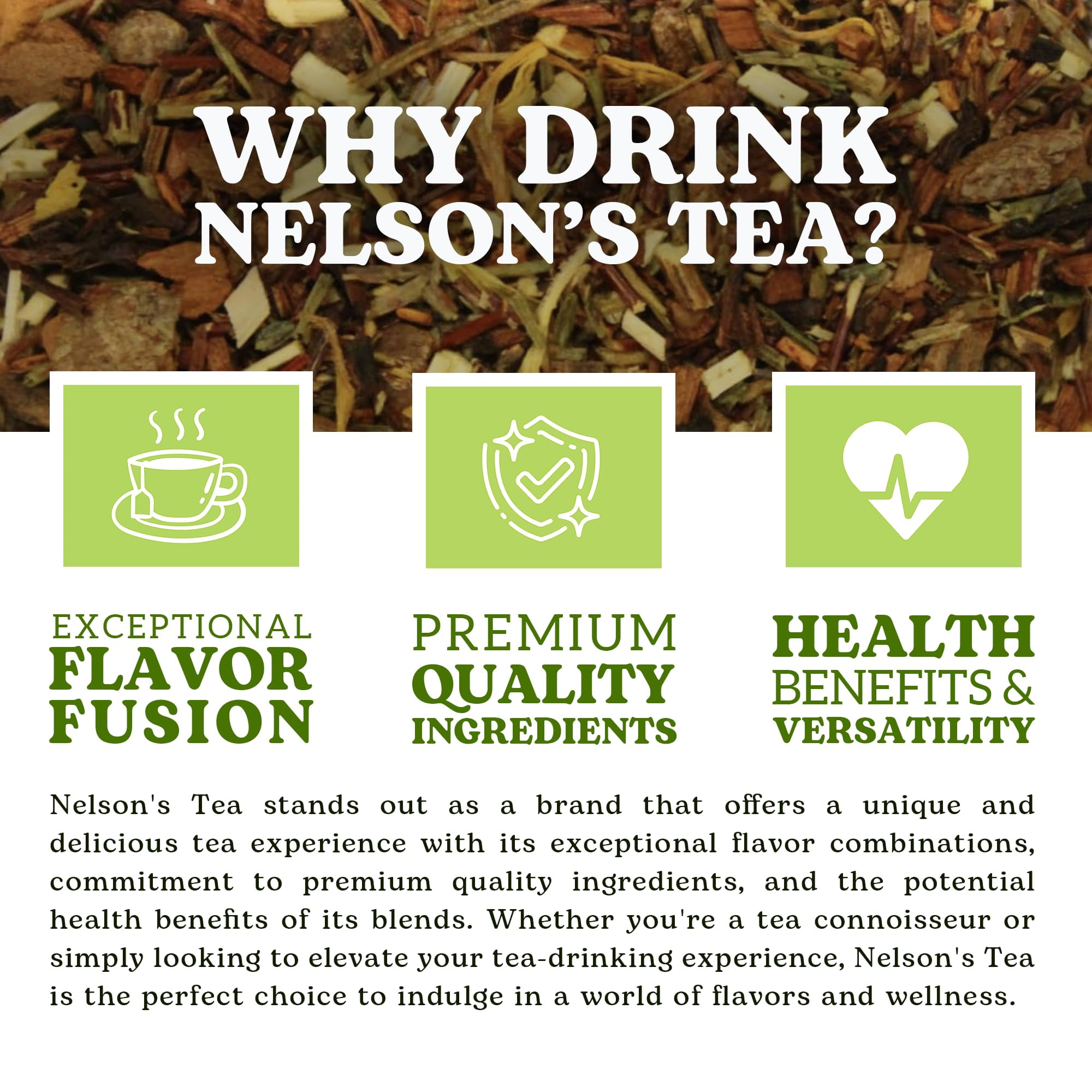 Nelson's Tea Raspberry Chocolate Truffle - Loose Leaf Black Tea with Raspberry Leaf, Chocolate Rooibos, Truffle Essence, Carob Beans, Hibiscus & Chocolate Chips, Infused with Natural Flavors - 16 oz.
