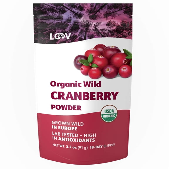 LOOV Organic Wild Cranberry Powder - 18-Day Supply - No Added Sugar