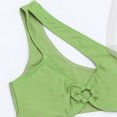 thumbnail image 6 of HAPIMO Women's Bikini Swimsuit Solid Color Beachwear Summer Seaside Clothes for Girls Oblique Shoulder Hollow Ring Bathing Suit Twist Ruced Front Swimwear Sets Green S, 6 of 6