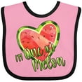 thumbnail image 3 of Inktastic I'm One in a Melon Watermelon Heart Boys or Girls Baby Bib, 3 of 4