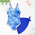 thumbnail image 4 of ibiyuan Toddler Girl Summer One Piece Ruched Girl Bathing Suit Tie-Straps Cutout Ruffle Girls Swimsuits Color Block Stretchy Swimwear, 4 of 5