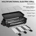 thumbnail image 4 of SUSLAS Electric Indoor Grill & Griddle, 1500W Smokeless Design with 3 Removable Nonstick Plates, Dishwasher Safe, Adjustable Temperature Control for Indoor Cooking(black), 4 of 10