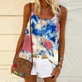 thumbnail image 2 of up to 60% off Gifts Usmixi Womens Tank Tops Casual Loose Pleated Swing Strap Vest Ladies Camisole Tshirts Summer Trendy Tie-Dye Print Round Neck Sleeveless Shirts Blouse Pink m, 2 of 5