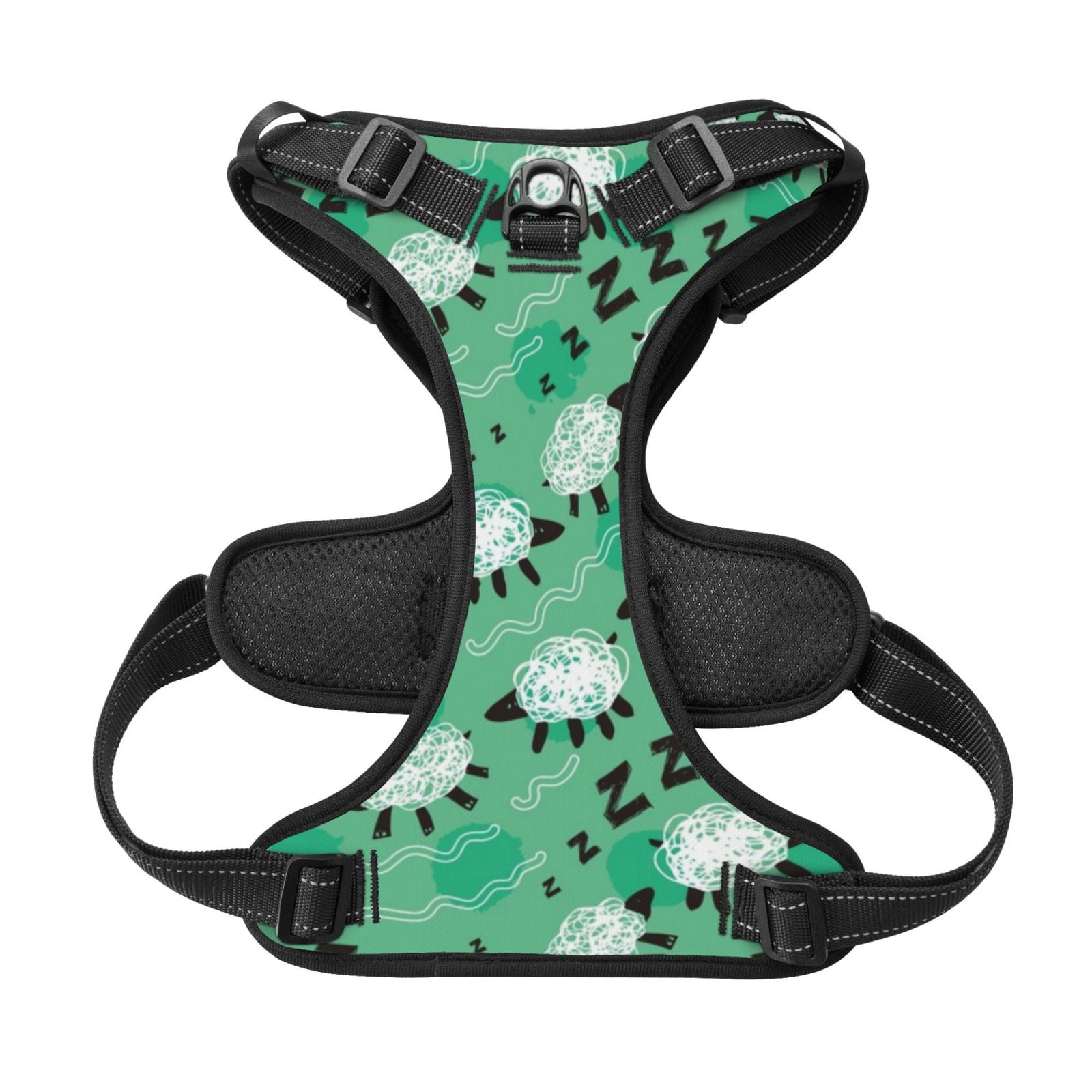 Picia Sheep Zzz No-Pull Dog Harness Reflective Front Clip Vest with Handle,Step-in Air Dog Harness,Adjustable 2 Metal Rings 4 Buckles,Easy to Put on & Take Off