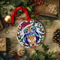 thumbnail image 3 of Owl Ornaments Ceramic For Christmas, Stained Glass Ornaments Ceramic Christmas 2025, 3 of 7