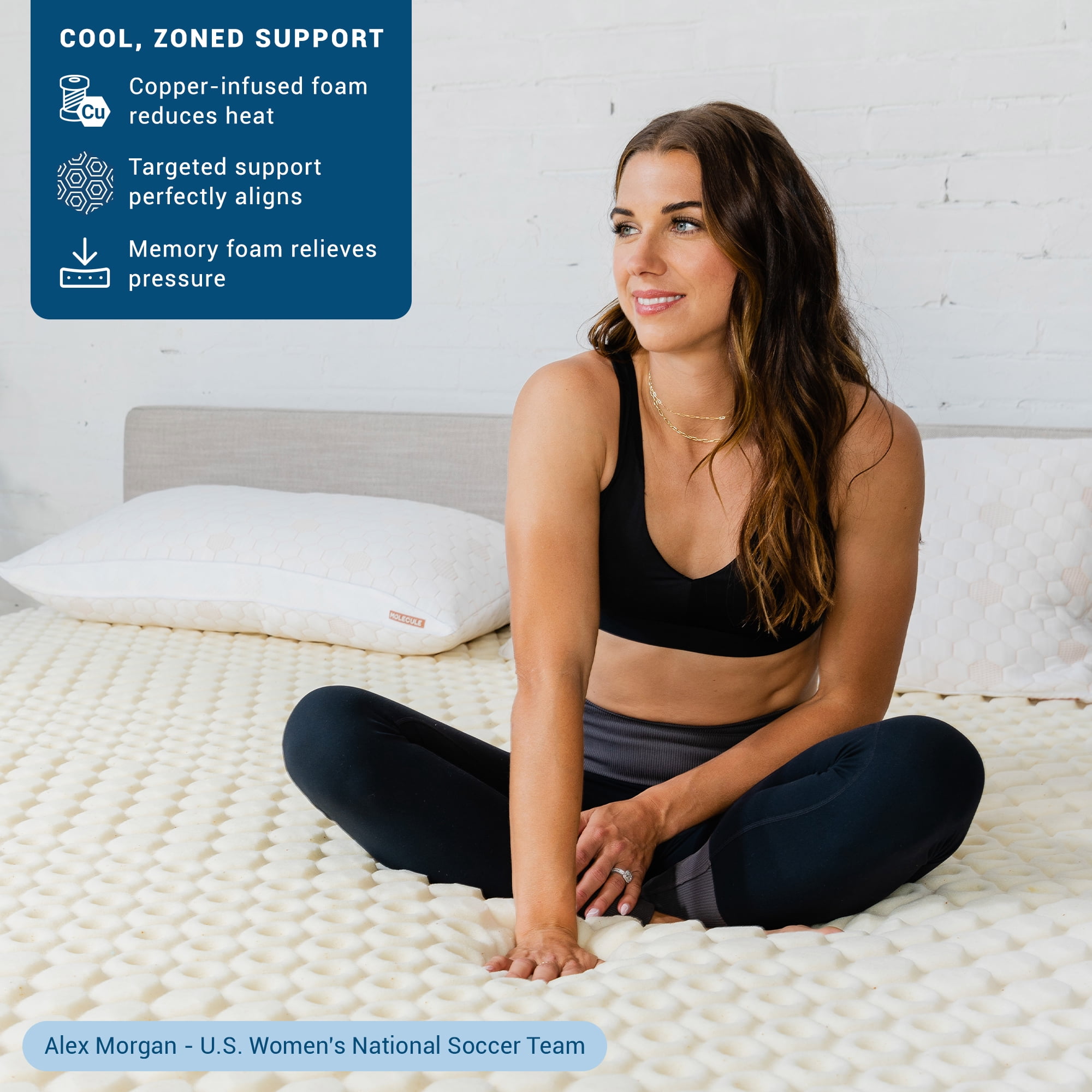 MOLECULE 3" CopperWELL Cooling Gel Infused Memory Foam Mattress Topper, Twin