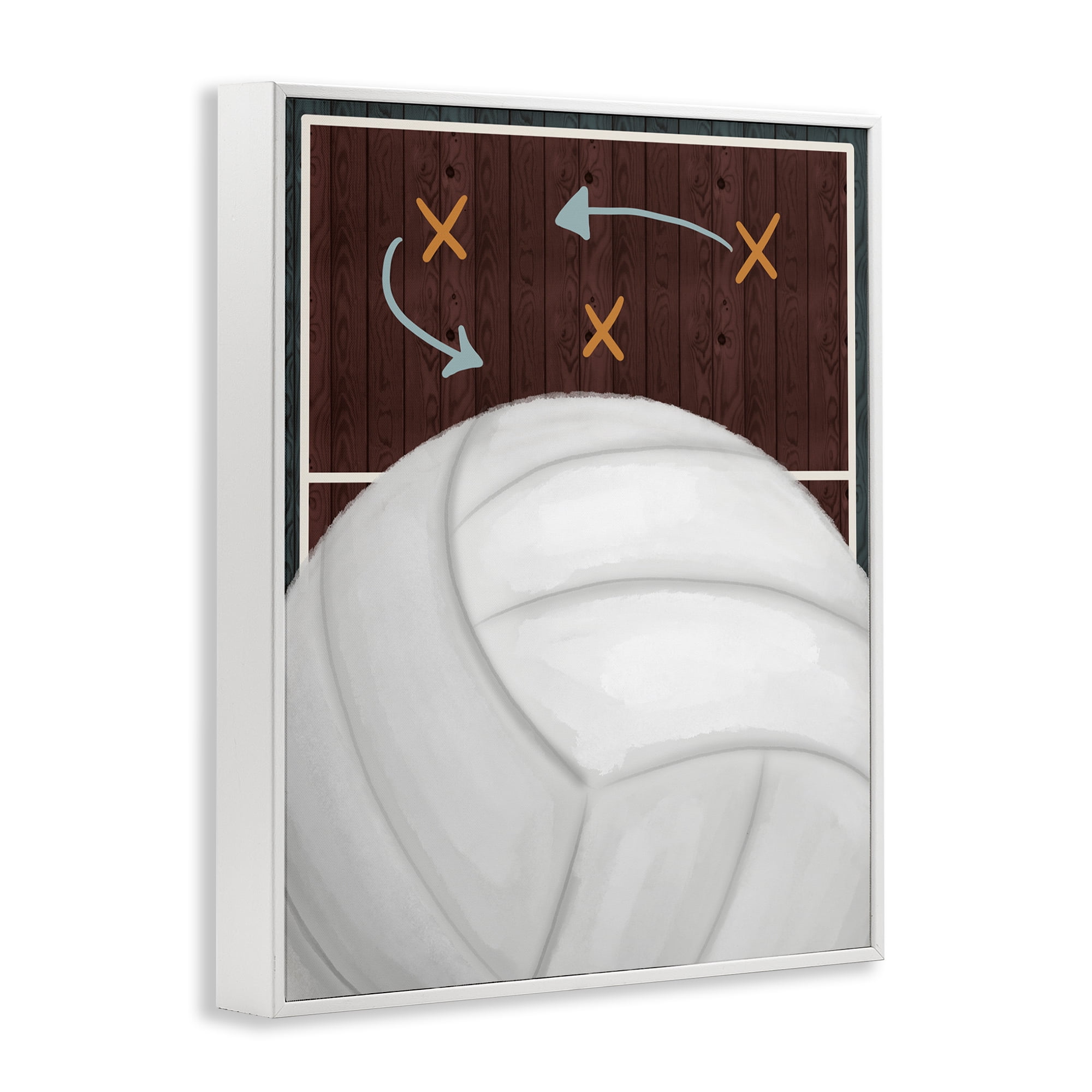 Stupell Industries Volleyball Court Tactics White Framed Giclee Art, design by Jennifer Stith