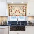 thumbnail image 5 of Yayeee Kitchen Curtains Tier Pair Light Filtering 27"x24" Rod Pocket Short Cafe Window Panel, Red Floral Pattern, 5 of 7