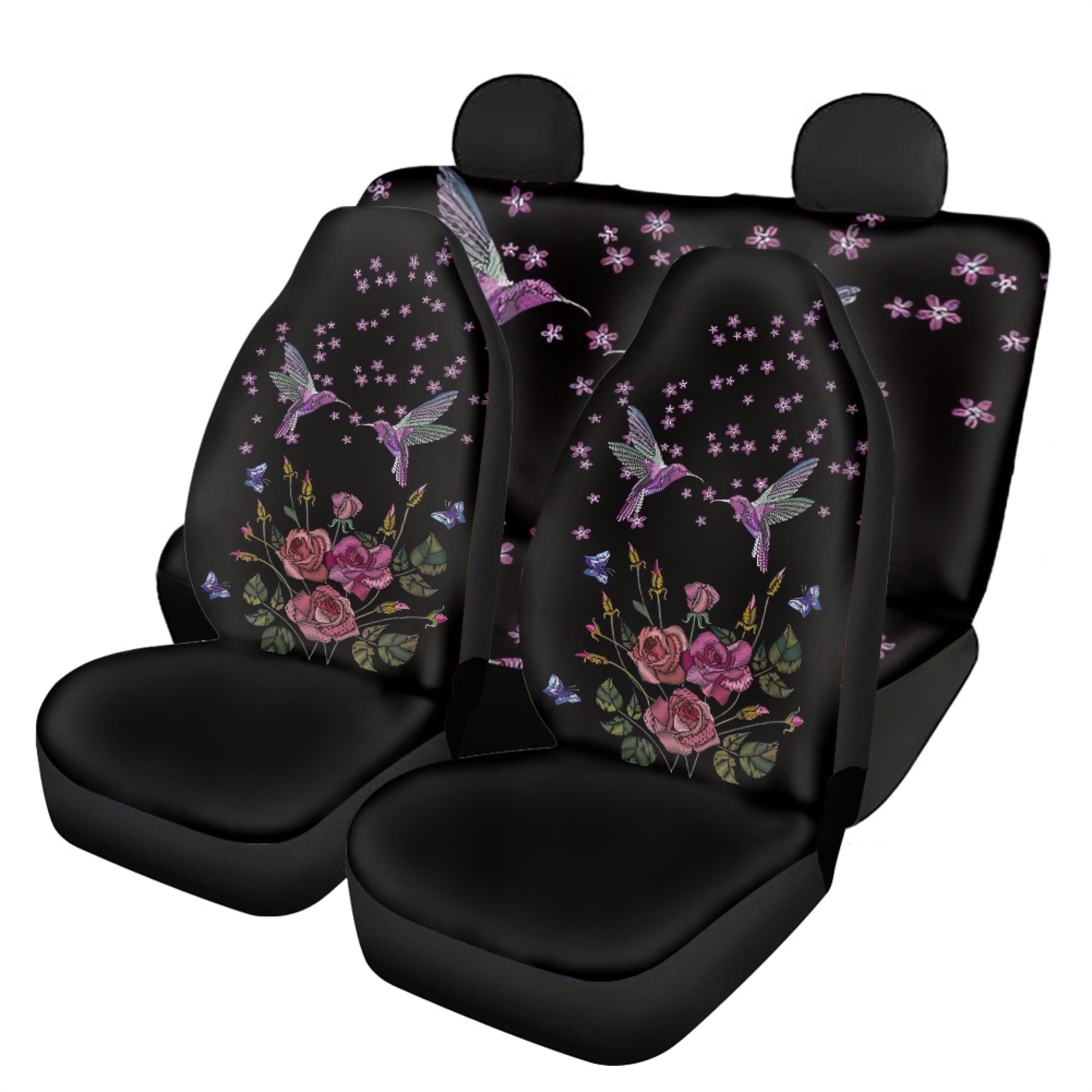Pzuqiu Pink Floral Butterfly Car Accessories Rear Bench Seat Covers for  Truck Universal Car Seat Covers for Women Men Non Slip Saddle Blanket Seats