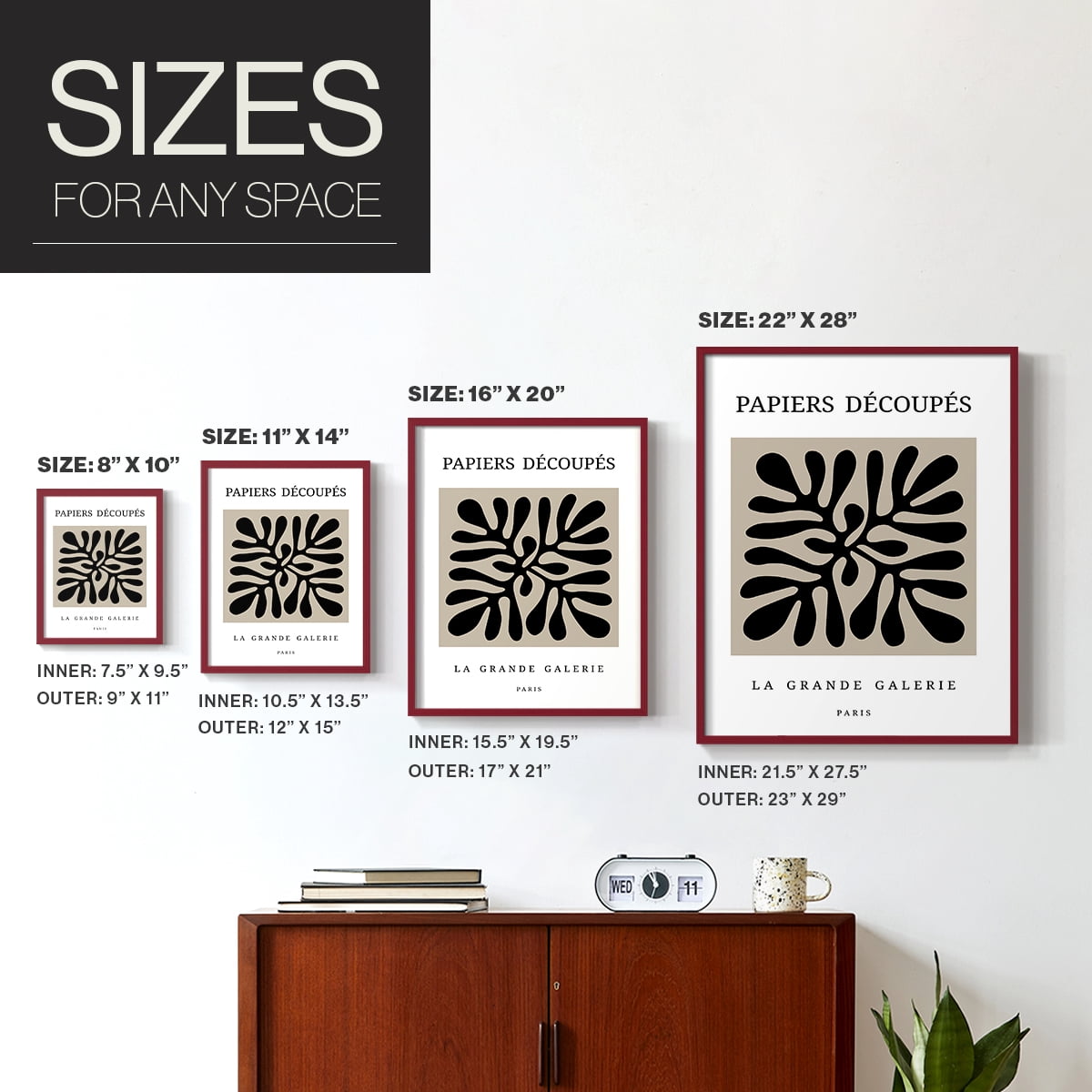 Matisse CCCXCIII in Red Solid Wood 11 x 14 Framed Print