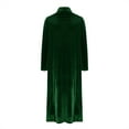 thumbnail image 6 of Women's Plus Size Velvet Long Dress Long Sleeve Crew-Neck Button Down Dresses Casual Solid Loose Long Dress, 6 of 6