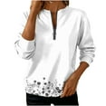 thumbnail image 2 of AUNVITO Women's Long Sleeve Round Neck Sweatshirt Loose Fit Casual and Comfortable Style, 2 of 5