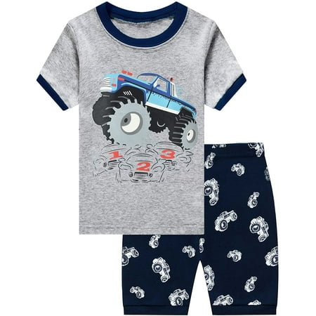 

Little Hand Toddler Boys Summer Pajamas Monster Truck Pjs Set Race Car Jammies Cotton Kids Pjs Sleepwear for 5t