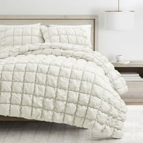 Lush Decor Puff Quilted Comforter & Shams Set Color: White Size: TWIN XL