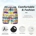 thumbnail image 5 of Lsque Mens Swim Trunks Colorful Car Pattern - Bathing Suit Compression Liner - Beach Swim Shorts Swimwear - (S-3XL) - Stretch Quick Dry -XX-Large, 5 of 9