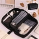 thumbnail image 1 of Large Capacity Pencil Case Organizer | Multifunctional Cloth Pen Holder | Zippered Bag for Office & Travel | Stationery Storage Box | 21x12x7cm | Coffee Purple Green Black | 1 Pc, 1 of 6