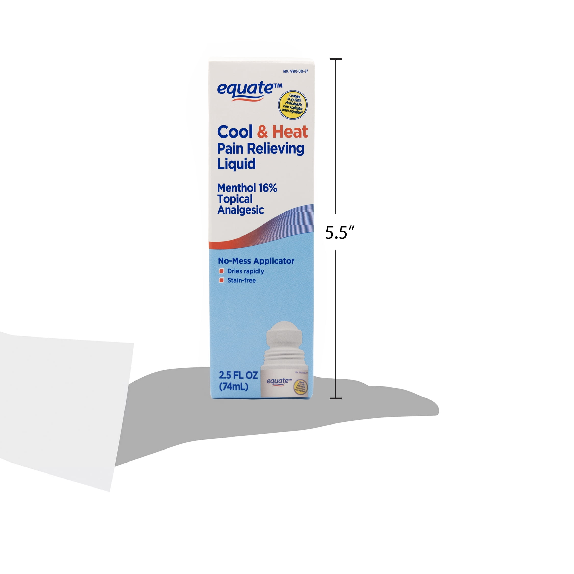 Equate Health & Beauty - Medicine & Supplements Gluten-Free on Menthol Compare to Icy Hot® Medicated Topical Pain Relief Liquid for Body Aches & Pains