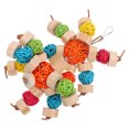 thumbnail image 1 of Shisuyan Wooden Parrot Chewing Toy Parrot Cage Hanging Toy Rattan Ball Parrot Bite Toy, 1 of 8