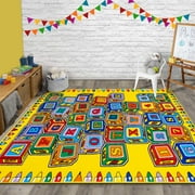 HANDCRAFT RUGS HR-Kids Rugs for Playroom Bedroom 3x5 Boys Girls Childrens Room Dcor Fun ABC Alphabet Blocks Interactive Gift for Kids Boys Girls Educational Learning Mat Rug Carpet for Nursery School Playroom