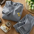 thumbnail image 2 of UJNDER Boys Girls Thermal Cartoon Print Round Neck Long Sleeve Top and Pants Loungewear Pajama Set for Toddler Kids Kids Pajamas,H,9-10 Years, 2 of 4