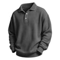 thumbnail image 3 of Gytharion Boys Lapel Sweatshirts Solid Color Buttoned Pullover Tops Fall and Winter Waffle Casual Warm Long Sleeve Tops,3T-14T, 3 of 6