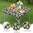thumbnail image 4 of Darkblue Daisy Flower Yellow Centers Pattern Square Fitted Tablecloth with Elastic Edge,Square Table Cover,Washable Elastic Table Cover for Home Kitchen Party Decor 36"x36", 4 of 6