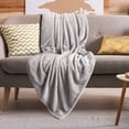 thumbnail image 2 of PiccoCasa Flannel Fleece Throw Blanket for Bed or Couch, Grey 50" x 59", 2 of 8