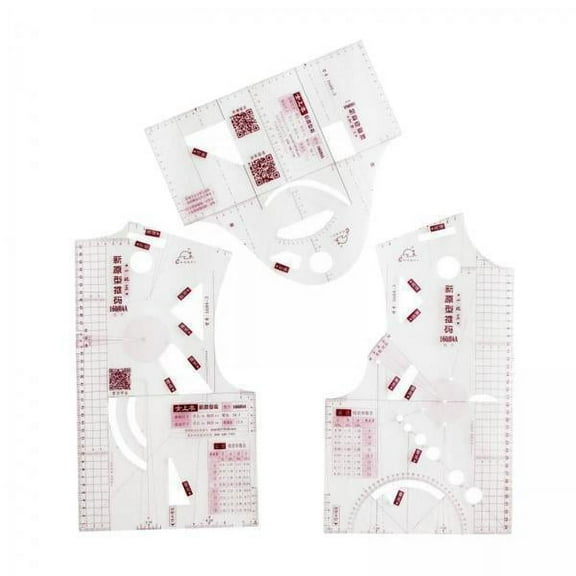 yotijay 2x1:5/1:3 Womens Cloth Design Ruler Drafting Templet Clothing Prototype Too 1:3