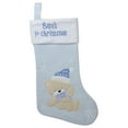 thumbnail image 2 of Northlight Baby's 1st Christmas Embroidered Teddy Bear Stocking - 19" - Blue and White, 2 of 4