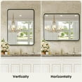 thumbnail image 5 of YANSHE Metal Framed Bathroom Mirror For Wall, 30"x22" Rounded Rectangle Mirror, High-definition Float Glass Bathroom Vanity Mirror, For Bedroom, Living Room, 5 of 8