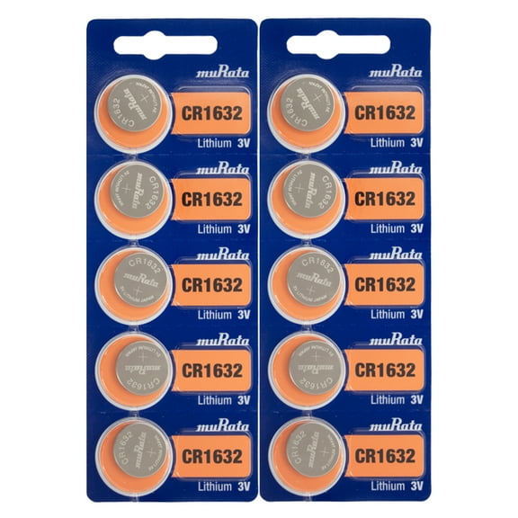 Murata CR1632 3 Volt Lithium Coin Cell Battery (10 Batteries)
