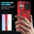 thumbnail image 2 of Decase for iPhone 16 Case with Camera Slide Cover,Compatible with Mag-Safe,with Magnetic Ring Kickstand, Military Grade Heavy Duty Case for iPhone 16 6.1" 2024,Red, 2 of 10