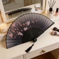 thumbnail image 3 of Paper Fan Decorations Classical Antique Style Folding Fan with Tassel for Stage Props and Wedding, 3 of 7