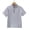 Gray, variant on Teen Boys T-Shirts Solid Turn Down Neck Short Sleeve Button Breathable Summer Tops for Everyday Wear
