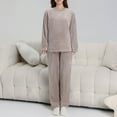 thumbnail image 4 of ZhiZhuang Women's Fuzzy Pajama Sets,Fleece Pullover Pants Winter Loose Plush Lounge Sets 2 Piece Cozy Sleepwear Loungewear, 4 of 6